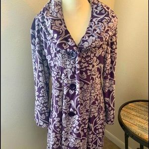 Plush lilac and gray evening coat - Size L (12-14)